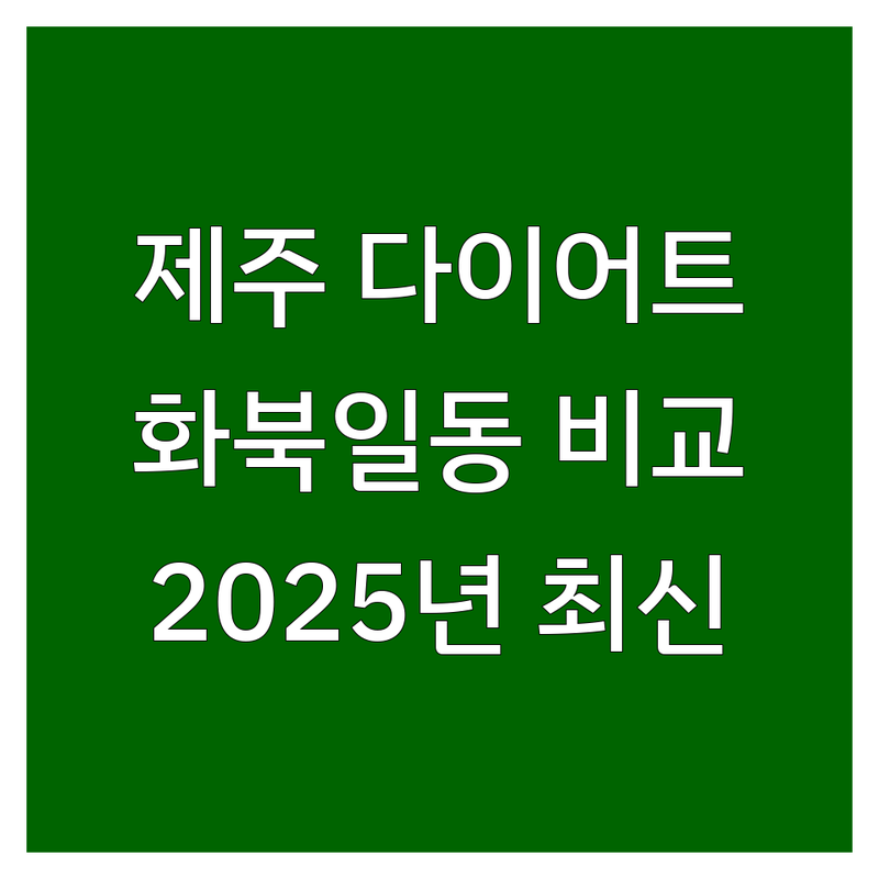 제주 제주시 화북일동 다이어트 한눈에 비교 | 2025년 최신 정보 총정리