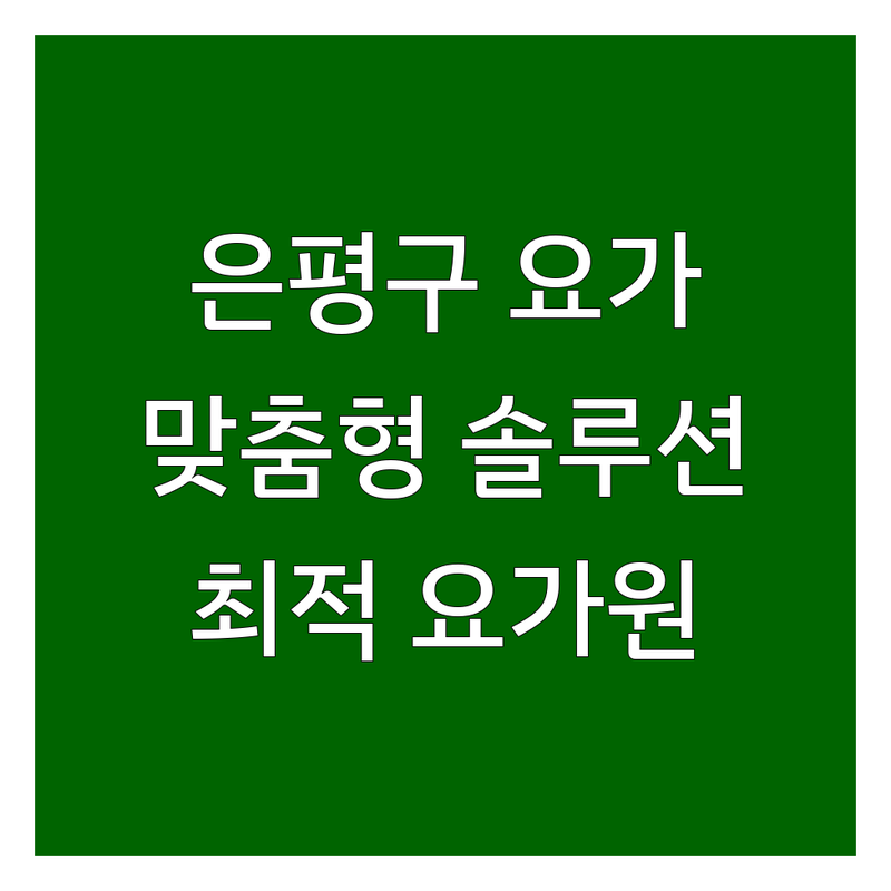 은평구 요가 해결사 요가원 추천 | 서비스별 특징 완벽 비교