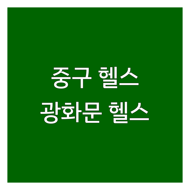 서울 중구/종로구 헬스장 추천 | 시청역/광화문역 근처 헬스장 베스트 선택!
