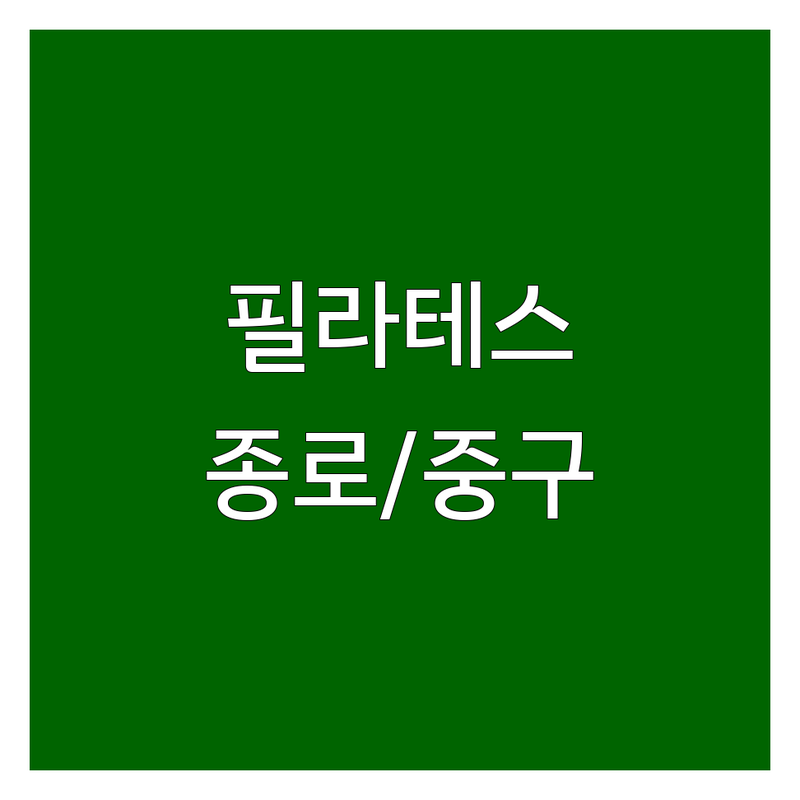 서울 종로/중구 필라테스 한눈에 비교 | 2025년 최신 정보 총정리