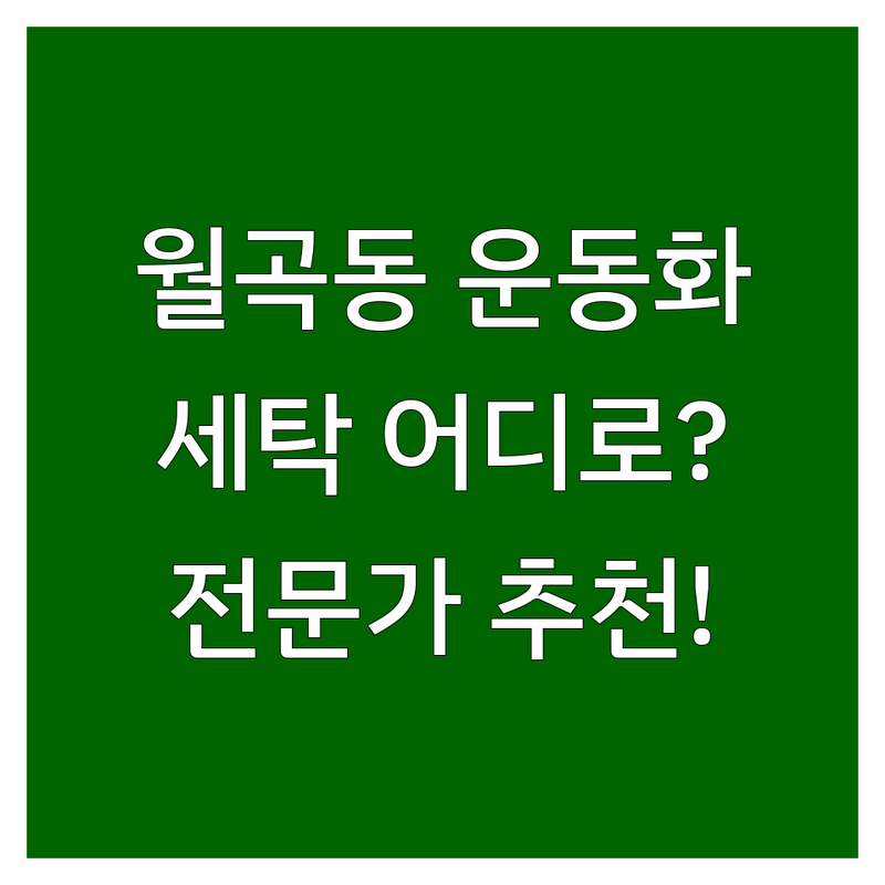 👟 광주 광산구 월곡동에서 운동화 세탁 어디로 갈까? | 전문가 추천 완벽 가이드